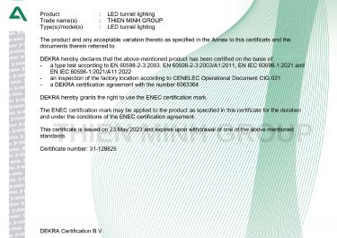 CHỨNG NHẬN ENEC - ĐÈN VIMAX LED