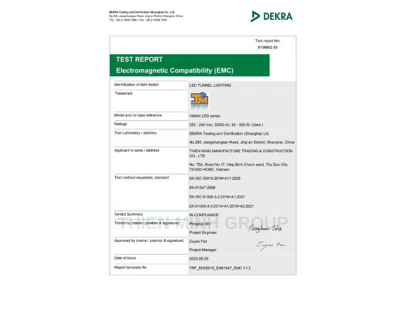 EMC TEST REPORT - ĐÈN VIMAX LED